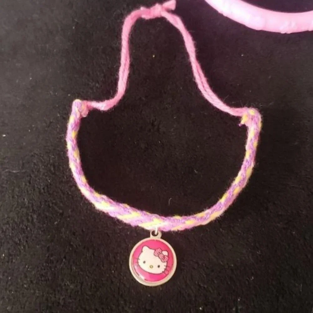 Hello Kitty Braided‎ and Rubber Pink Bracelets